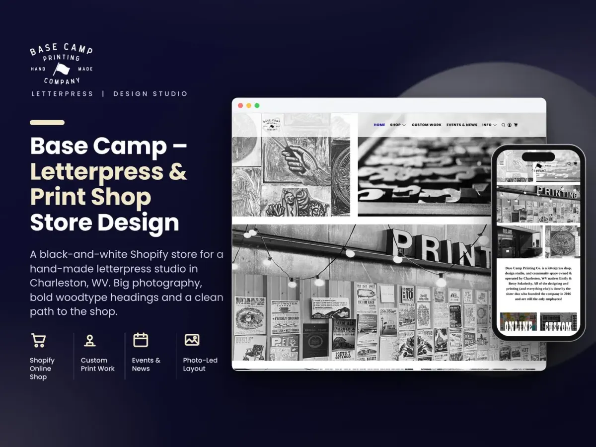 Base Camp Printing website