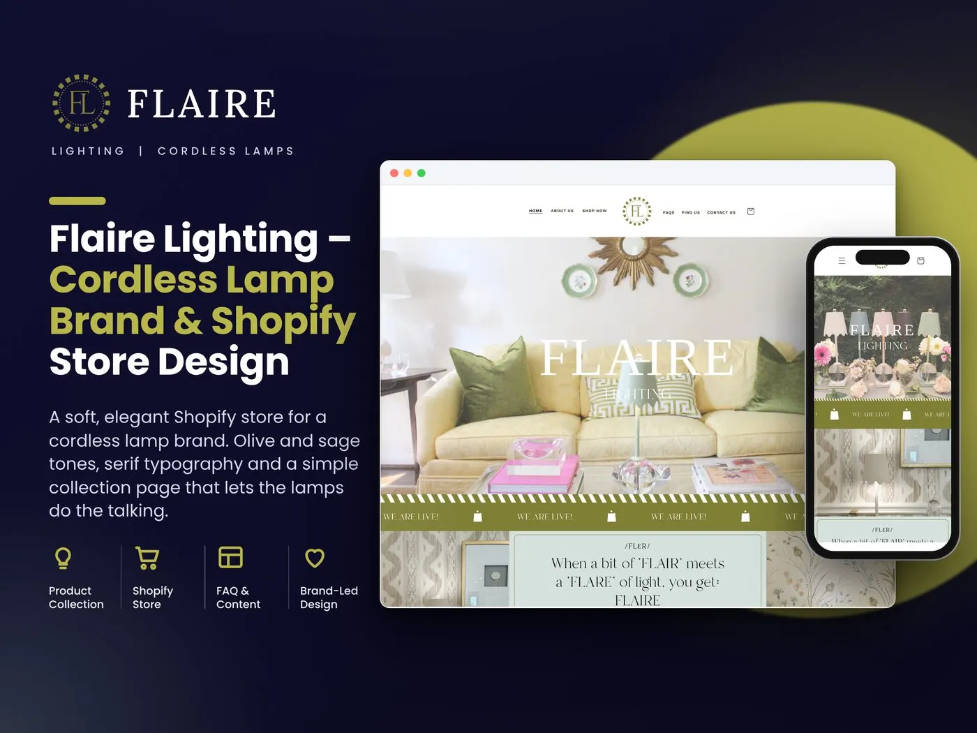 Flaire Lighting website design