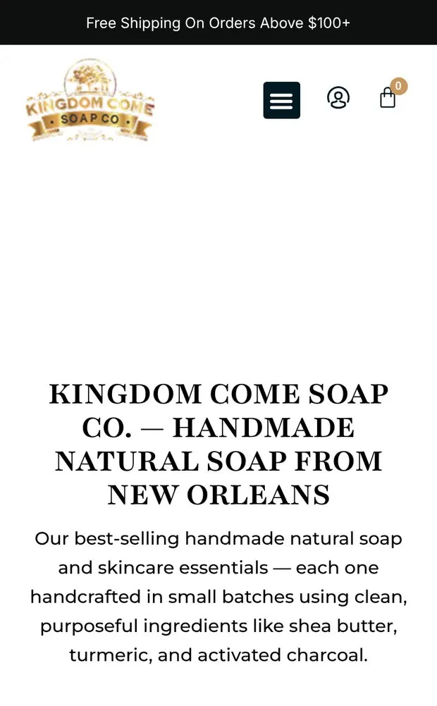 Kingdom Come Soap Co. on mobile